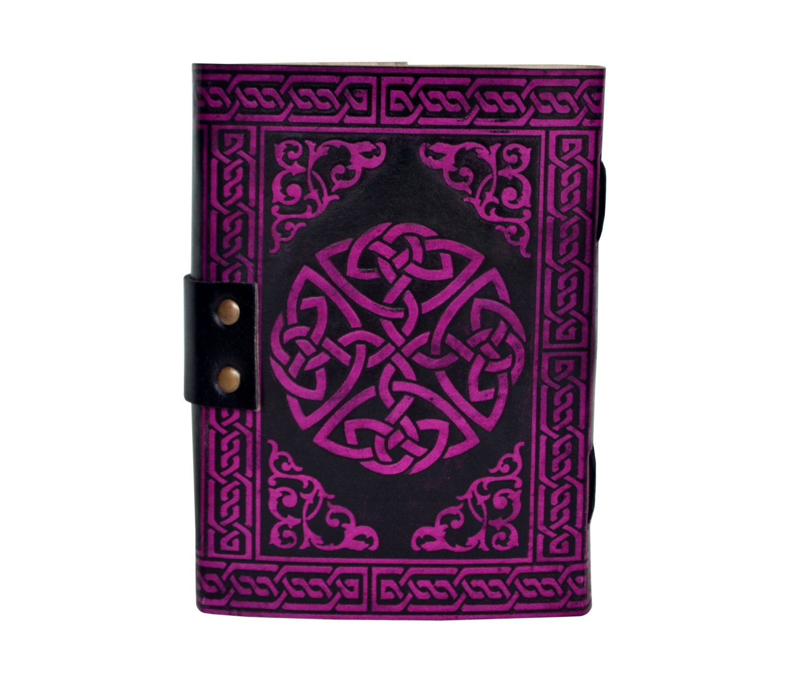 VINTAGE HANDMADE COWHIDE LEATHER DREAM CATCHER SIGNED TWO COLOR PINK WITH BLACK LEATHER DAIRY NOTE BOOK3