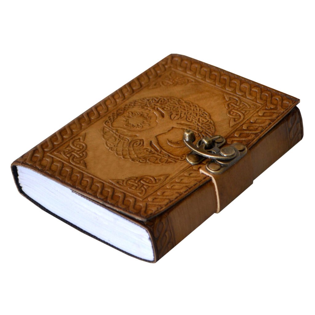 Leather Journal Tree of Life Sun and Moon Embossed Celtic Notebook ...