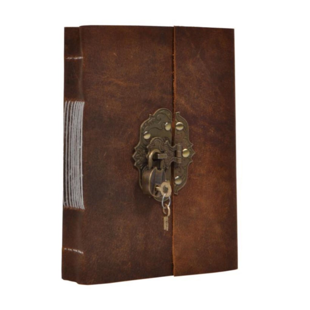 Handmade Beautiful Lock & Key Leather Journal Softcover Notebook ...